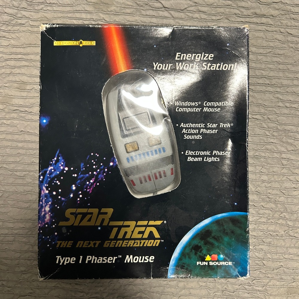 Star Trek The Next Generation Type 1 Phaser Mouse Fun Source 1997 Vintage 07005